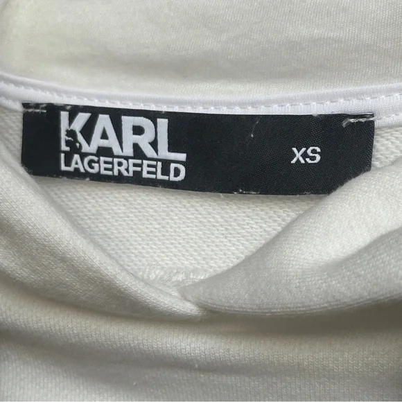 Karl Lagerfeld Ikonik Choupette Cat Embroidered Hoodie XS - White - Picture 4 of 9